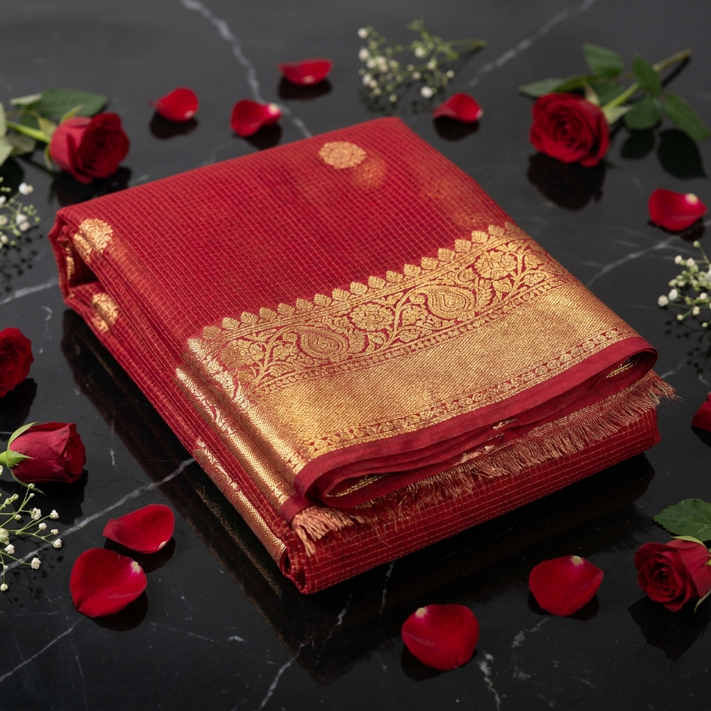 Royal Crimson Zari Saree